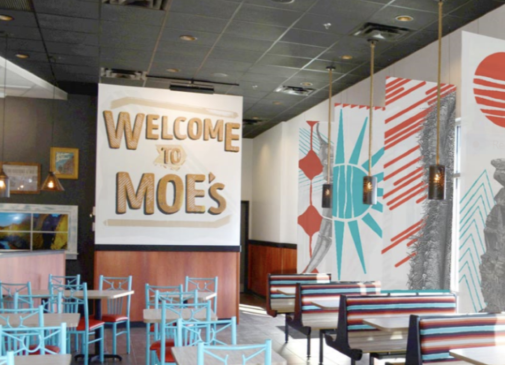 Interior of Moe's restaurant